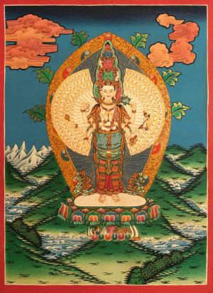 1000 Armed Lokeshvara Thangka | Buddhist Arts | Tibetan Thangka Painting
